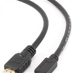 CABLU DATE HDMI v.1.4 A-C (mini) T/T, black, conectori auriti, 4.5 m, 'CC-HDMIC-15'