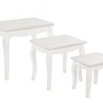 Set 3 masute de cafea Clorine, Lemn, Alb, 30 41 53x24 30.5 35x29 38 47 cm, BIZZOTTO