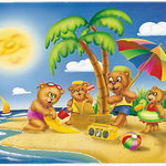 Caroline`s Treasures Carolines Comorile APH0375LCB Bears Joc la Beach Glass Cutting Board L Multicolore 12H x 16W, 