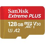 Card de memorie Sandisk Extreme Plus GN6MA Micro SDXC 128GB Clasa 10 V30 UHS-I U3 + adaptor