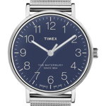 Ceasuri Barbati Timex Mens Waterbury Mesh Strap Watch 40mm SILVERBLUESILVER