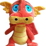 Jucarie Dragon din Plus, 40 cm, Portocaliu/Galben