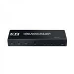 Switch HDMI 2.0 HDCP 1.4 4Kx2K 4in 1 out cu functie ARC extractor Audio Optical Toslink jack Audio L/R coaxial si telecomanda IR negru