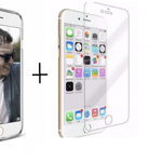 Pachet husa Elegance Luxury placata Silver pentru Apple iPhone 7 cu folie de protectie gratis, MyStyle
