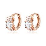 Cercei din argint Little Massive Crystals Rose Gold, EdenBoutique