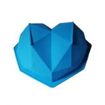 Forma silicon in forma de Inima diamant, Pentru blat tort, Albastru, 21 cm, 297COF, BV