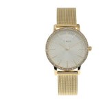 Ceasuri Femei Timex 34 mm Transcend with Crystals 3-Hand Mesh Band Watch Gold, Timex