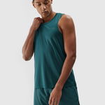 Tank top de alergare cu uscare rapidă pentru bărbați - verde marin, 4F Sportswear