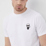 Karl Lagerfeld tricou bărbați, culoarea alb, cu imprimeu 500221.755027, Karl Lagerfeld