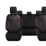 Set huse scaune auto CANYON, universale, fata-spate, piele ecologica cu textil, negru cu rosu