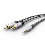 Cablu Audio Jack Stereo 3.5mm tata - 2x RCA tata 1.5m, Goobay