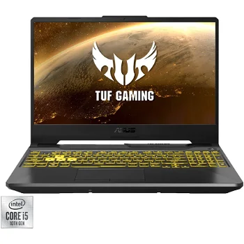 Laptop Gaming ASUS TUF F15 FX506LH cu procesor Intel® Core™ i5-10300H pana la 4.50 GHz, 15.6", Full HD, 144Hz, 8GB, 512GB SSD, NVIDIA® GeForce® GTX 1650 4GB, Free DOS, Fortress Gray
