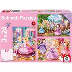 Puzzle 3x24 piese Fairytale Princess, Schmidt