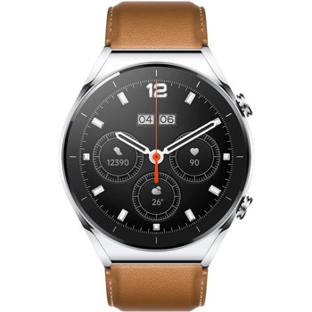 Smartwatch Xiaomi Watch 2 Pro, 4G LTE, Silver Case, Brown Leather Strap, Xiaomi