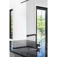 Baterie bucatarie cu dus extractabil Deante Aster negru