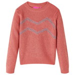 Pulover pentru copii tricotat, roz mediu, 116, vidaXL