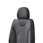 Set huse scaune auto universale, piele ecologica neagra cu material textil gri, fata-spate, OEM