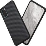 Husa pentru Samsung Galaxy S20 Plus, MyStyle Perfect Fit cu insertii de carbon, negru