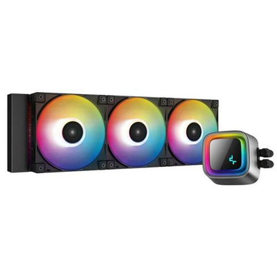 COOLER DeepCool  LS720S Zero Dark , racire lichid, skt. Intel LGA 1700/1200/115x, AMD AM5/AM4, radiator aluminiu, pompa 3100 rpm, fan 3x120mm, 500 - 2500 rpm, conector 4-pin PWM, White LED, negru,  R-LS720-BKNNMM-G-1  (timbru verde 2 lei)