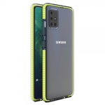 Husa Spate Upzz Spring Samsung Galaxy A51, Silicon 1mm ,rezistenta La Socuri ,transparenta Cu Margine Galbena