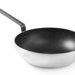 Tigaie wok profesionala, 32 cm diametru x 10 cm inaltime, baza 21 cm, aluminiu, strat anti-aderent tip marmura, Hendi, potrivita pentru toate sursele de caldura, HENDI