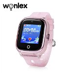 Ceas Smartwatch Pentru Copii Wonlex KT01 Wi-Fi, Model 2022 cu Functie Telefon, Localizare GPS, Camera, Pedometru, SOS, IP54 - Roz Pal
