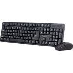 Kit tastatura + mouse Gembird KBS-W-01, Wireless, Negru
