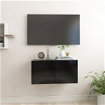 Dulapuri TV suspendate, negru, 60x30x30 cm