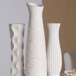 Set 3 vaze asortate Diverso alb, ceramica, 33.5 cm, GILDE