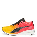Puma, Pantofi de plasa pentru alergare Deviate Nitro Elite Fireglow, Oranj, Galben, Negru, 4.5