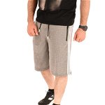 Pantaloni batal scurti gri inchis cu dungi laterale - cod 46181 G, 
