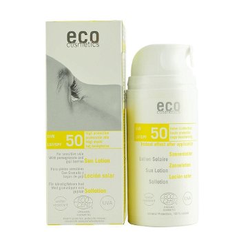 Lotiune de plaja cu protectie solara FPS50 cu goji si rodie Eco Cosmetics, bio, 100 ml, Ecocosmetics