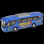 Autobuz sportiv die-cast Coach, cu functie pull-back, 18 cm lungime, Goki