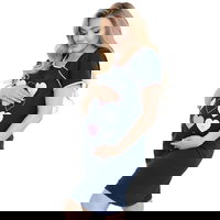 Camasa de alaptat din bumbac cu nasturi masura M Hearts Navy Pink, ForMommy