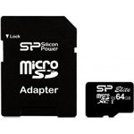 Card microSDXC 64GB Clasa 10 cu adaptor, Silicon Power