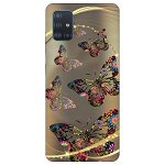 Husa Silicon Soft Upzz Print Samsung Galaxy M51 Model Golden Butterfly, Upzz