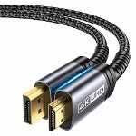 Cablu DisplayPort 4K la HDMI JSAUX, negru/gri, 2 m, 120 Hz
