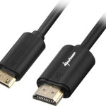 Cablu, Sharkoon, HDMI -> mini HDMI 4K, bk 3.0m AC