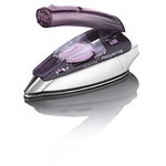 Fier de calact portabil Rowenta First Class DA1511F1, Talpa Inox Microsteam 200, 1000W, 45 g/min, Rezervor 70ml, Cablu de alimentare 2m, Alb/Violet, Rowenta