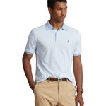 Imbracaminte Barbati Polo Ralph Lauren Custom Slim Fit Striped Soft Cotton Polo Shirt Blue Bell White, Polo Ralph Lauren