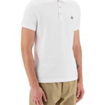 Moncler Basic Pique Cotton Polo Shirt WHITE