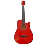 Chitara clasica din lemn IdeallStore®, Red Raven, 95 cm, model Cutaway, rosie, IdeallStore