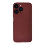 Husa silicon compatibila apple iphone 15 pro, soft matt, protectie camera foto, bordo