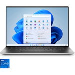 Laptop Dell XPS 9520 cu procesor Intel® Core™ i7-12700H pana la 4.70 GHz, 15.6, UHD+, Touch, 32GB, 1TB SSD SSD, NVIDIA® GeForce RTX™ 3050 Ti 4GB GDDR6, Windows 11 Pro, Platinum Silver, 3 years Premium Support & Basic On-Site Warranty, Dell