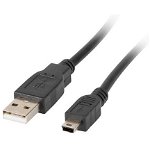Lanberg cable USB 2.0 mini AM-BM5P 30cm black, LANBERG