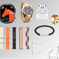 Set cadou ceas Smartwatch 9 in 1 H1000 Ultra 3 cu accesorii casti bratara, GAVE