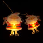 sir de lumini led - mos craciun - 10 led - 1,35 metri - alb cald - 2 x aa, Familly Christmas