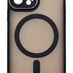 Husa tip MagSafe, Camera Protection Matte Silicon pentru iPhone 12 Pro Negru, OEM