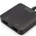 Cablu USB Digitus DIGITUS USB-Hub 2-Port C ->2xHDMI m.Kabel schwarz, Digitus