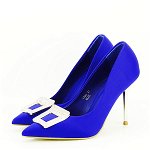Pantofi albastri cu brosa 1700 02, SOFILINE